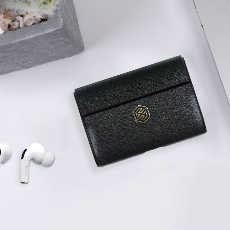 Захисний чохол NILLKIN Leather Case для Apple AirPods Pro - Black: фото 13 з 14