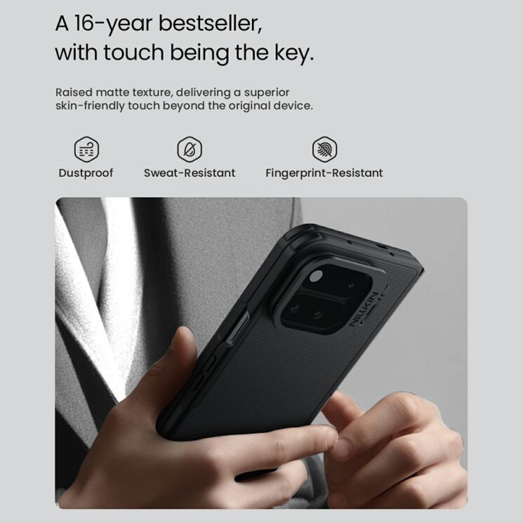 Защитный чехол NILLKIN Super Frosted Shield Prop Magnetic для Google Pixel 11 Pro Fold - Black: фото 12 из 14