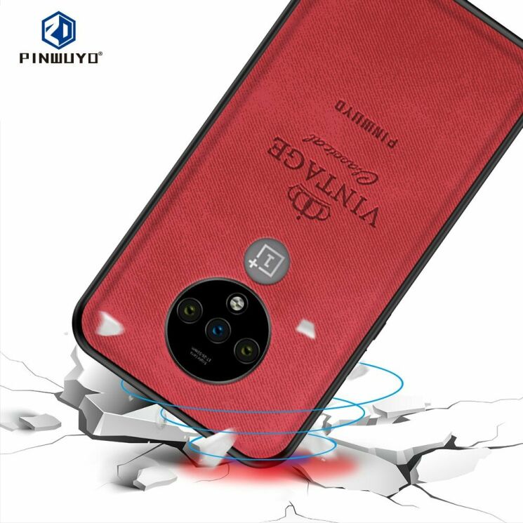 Защитный чехол PINWUYO Vintage Series для OnePlus 7T - Red: фото 2 из 15
