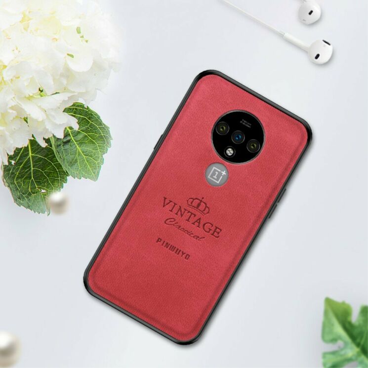 Защитный чехол PINWUYO Vintage Series для OnePlus 7T - Red: фото 3 из 15