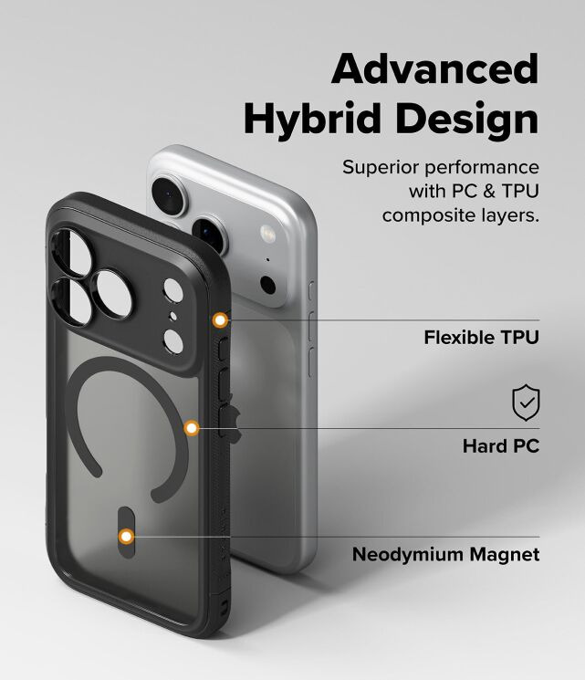 Защитный чехол Ringke Fusion Bold MagSafe для iPhone 18 Pro (8800380462694) - Matte Black: фото 16 из 22