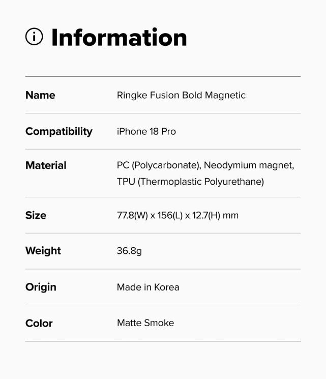 Защитный чехол Ringke Fusion Bold MagSafe для iPhone 18 Pro (8800380462694) - Matte Black: фото 22 из 22