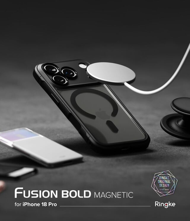 Защитный чехол Ringke Fusion Bold MagSafe для iPhone 18 Pro (8800380462694) - Matte Black: фото 6 из 22