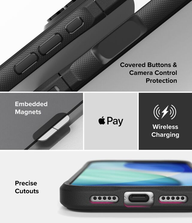 Защитный чехол Ringke Fusion Bold MagSafe для iPhone 18 Pro (8800380462694) - Matte Black: фото 20 из 22