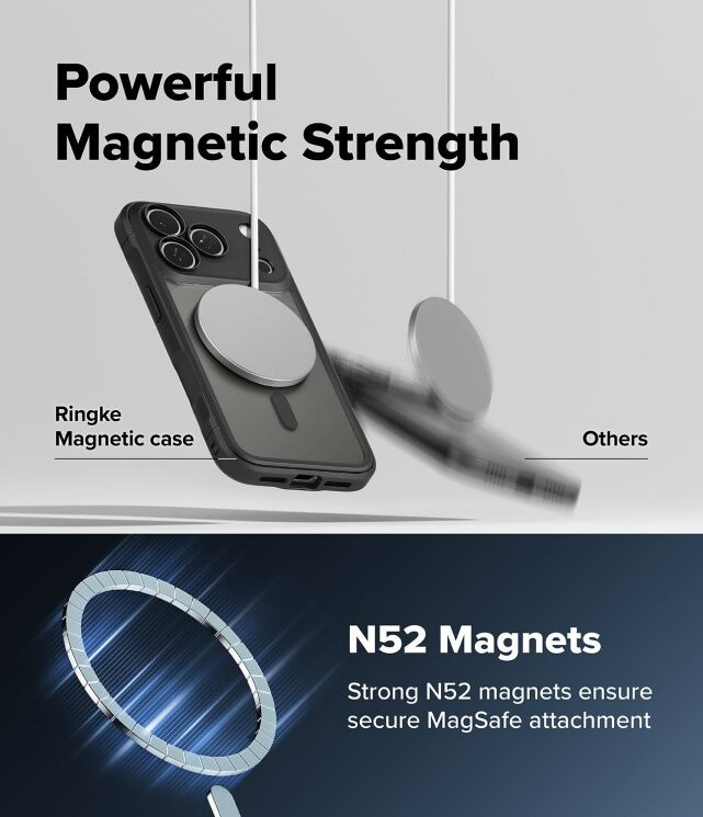 Защитный чехол Ringke Fusion Bold MagSafe для iPhone 18 Pro (8800380462694) - Matte Black: фото 9 из 22