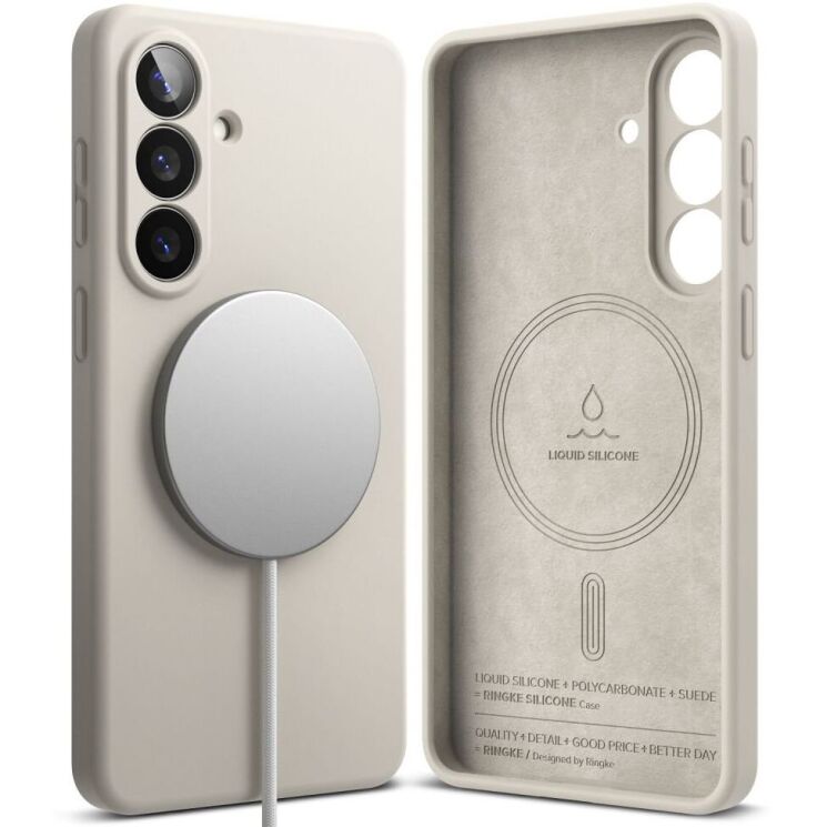 Защитный чехол Ringke Silicone Magnetic для Samsung Galaxy S26 Plus (S947) 8800328815278 - Stone: фото 1 из 18