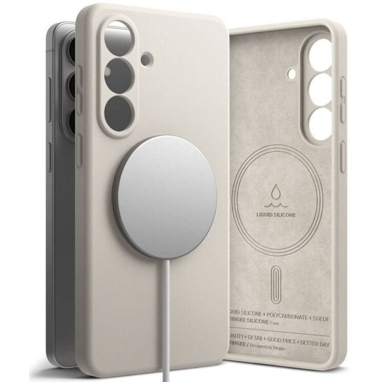 Защитный чехол Ringke Silicone Magnetic для Samsung Galaxy S26 Plus (S947) 8800328815278 - Stone: фото 4 из 18