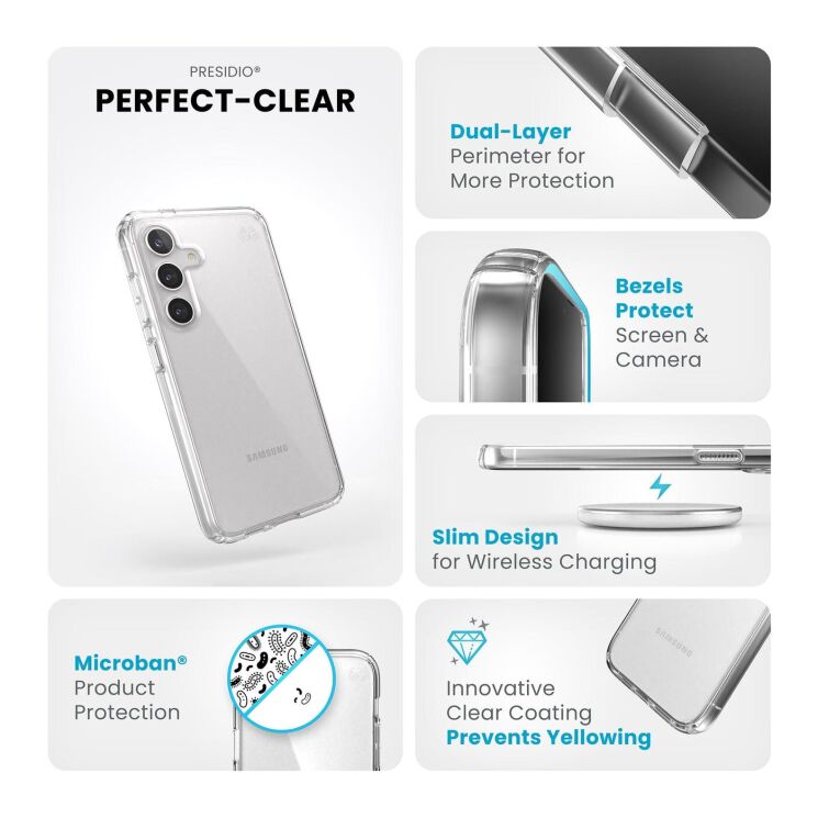 Захисний чохол Speck Presidio Perfect для Samsung Galaxy S24 (S921) 150614-5085 - Clear: фото 6 з 10