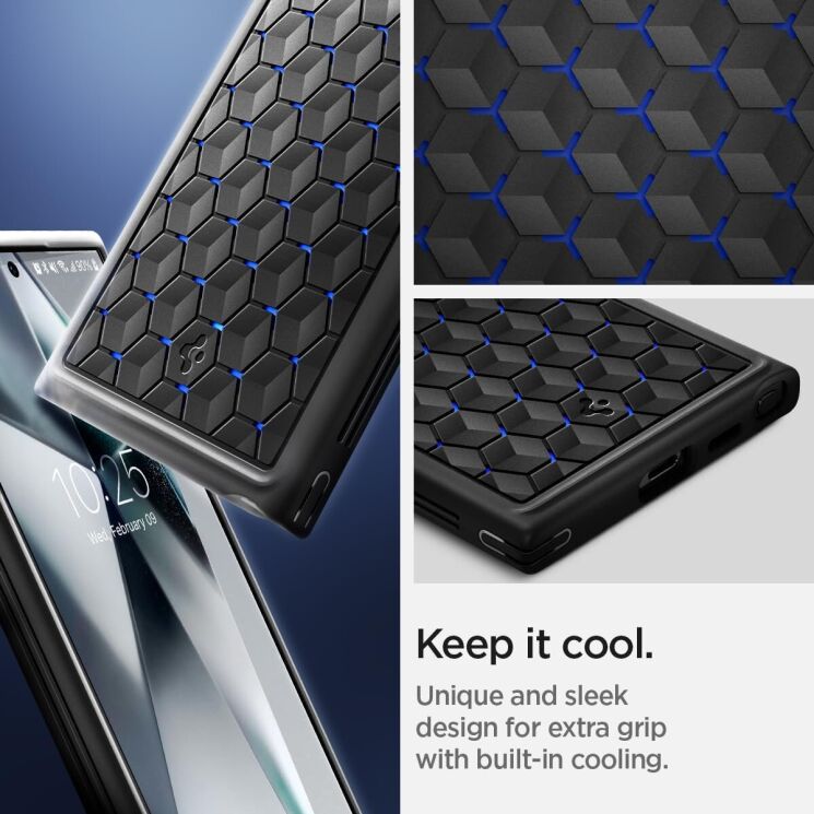 Захисний чохол Spigen (SGP) Cryo Armor для Samsung Galaxy S24 Ultra (S928) - Matte Black: фото 15 з 19