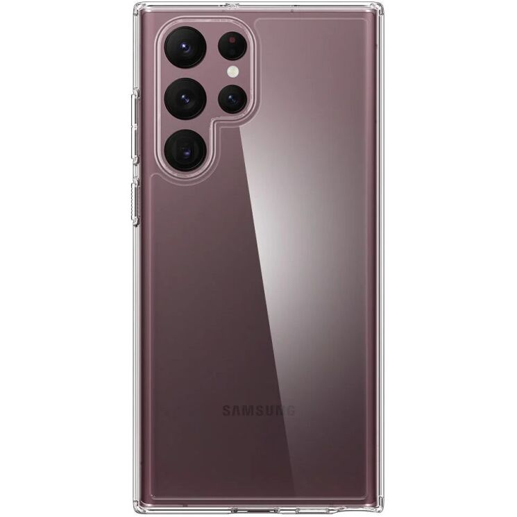 Защитный чехол Spigen (SGP) Crystal Hybrid для Samsung Galaxy S22 Ultra (S908) - Crystal Clear: фото 5 из 10