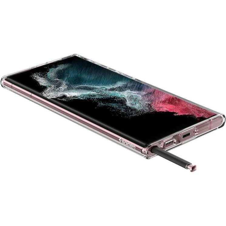 Защитный чехол Spigen (SGP) Crystal Hybrid для Samsung Galaxy S22 Ultra (S908) - Crystal Clear: фото 7 из 10