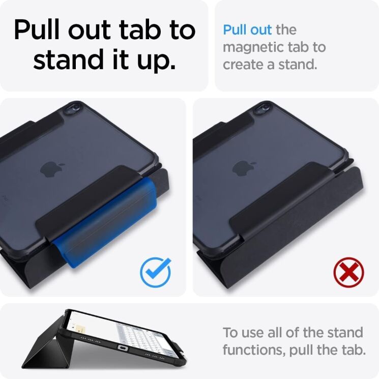 Захисний чохол Spigen (SGP) Ultra Hybrid Pro для Apple iPad Air 11 M3/M2 (2025/2024) / Air 4 / 5 10.9 (2020/2022) ACS02697 - Black: фото 20 з 21