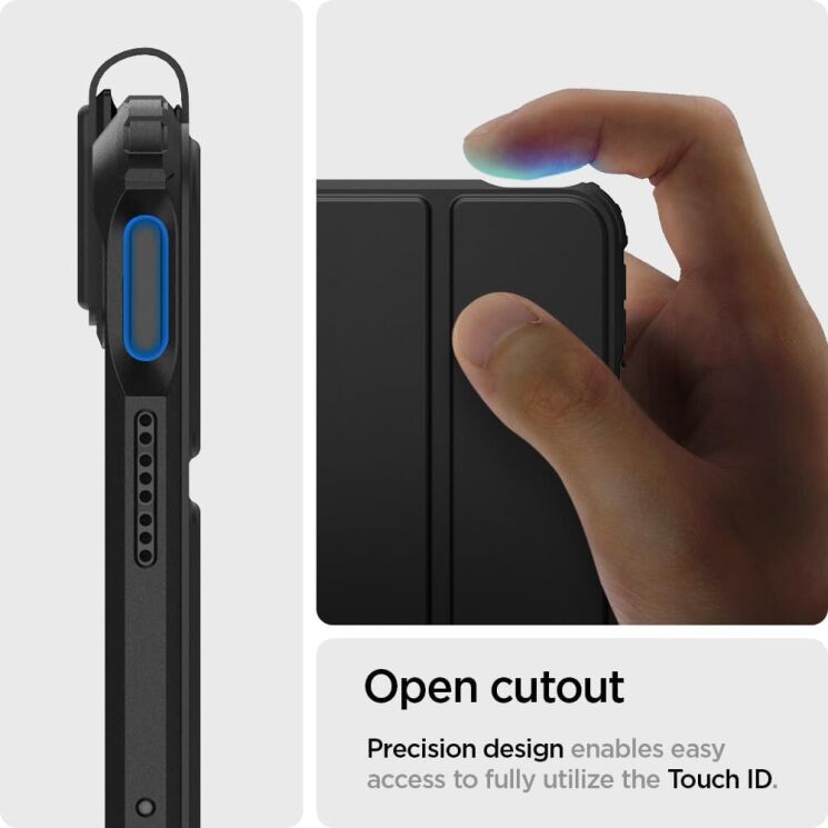 Захисний чохол Spigen (SGP) Ultra Hybrid Pro для Apple iPad Air 11 M3/M2 (2025/2024) / Air 4 / 5 10.9 (2020/2022) ACS02697 - Black: фото 19 з 21