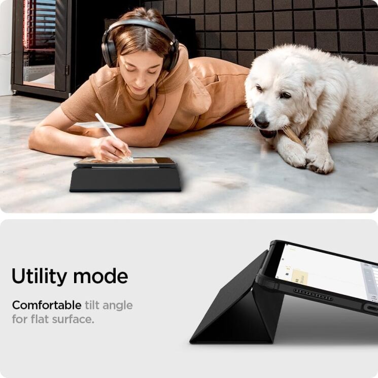 Захисний чохол Spigen (SGP) Ultra Hybrid Pro для Apple iPad Air 11 M3/M2 (2025/2024) / Air 4 / 5 10.9 (2020/2022) ACS02697 - Black: фото 17 з 21