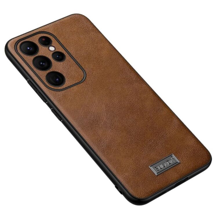 Защитный чехол SULADA Leather Case для Samsung Galaxy S23 Ultra - Brown: фото 1 из 2