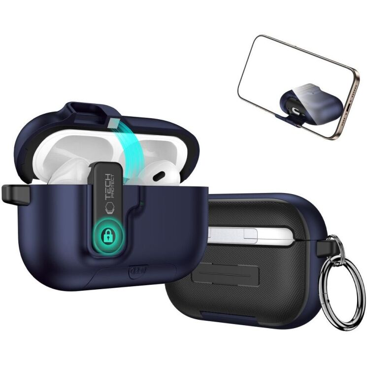 Защитный чехол Tech-Protect Slim Hook для AirPods Pro 3 - Navy Blue (390147L) Защитный чехол Tech-Protect Slim Hook для AirPods Pro 3 - Navy Blue: фото 4 из 10