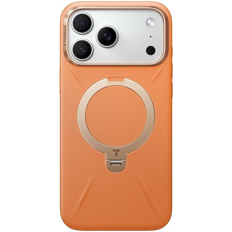 Захисний чохол TORRAS Ostand Q3 VegSkin (with MagSafe) для iPhone 17 Pro - Orange: фото 2 з 8