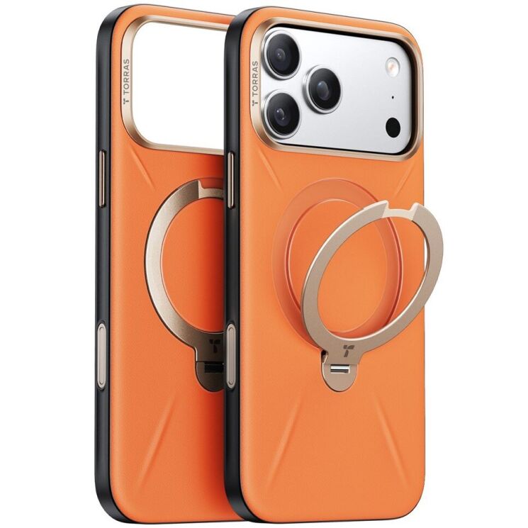 Захисний чохол TORRAS Ostand Q3 VegSkin (with MagSafe) для iPhone 17 Pro - Orange: фото 1 з 8