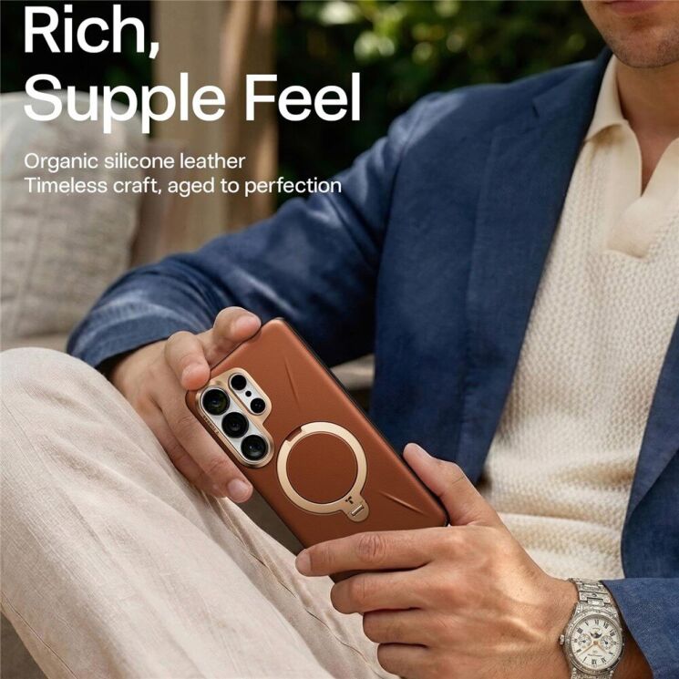 Захисний чохол TORRAS Ostand Q3 VegSkin (with MagSafe) для Samsung Galaxy S26 Ultra - Dark Purple: фото 8 з 8