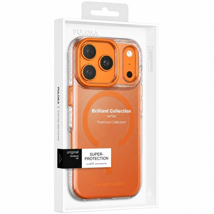 Защитный чехол (TPU+PC) Puloka Resplendent with Magnetic Fit для iPhone 18 Pro / 17 Pro - Orange (423717O) Защитный чехол (TPU+PC) Puloka Resplendent with Magnetic Fit для iPhone 18 Pro / 17 Pro - Orange: фото 3 из 3