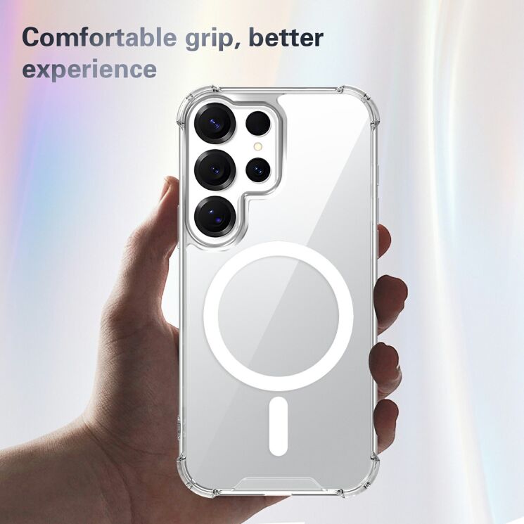 Захисний чохол UniCase AirBag Flow MagSafe для Samsung Galaxy S24 Ultra (S928) - Transparent: фото 5 з 14