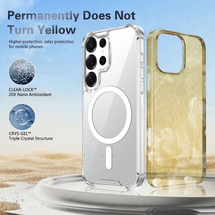 Захисний чохол UniCase AirBag Flow MagSafe для Samsung Galaxy S24 Ultra (S928) - Transparent: фото 10 з 14