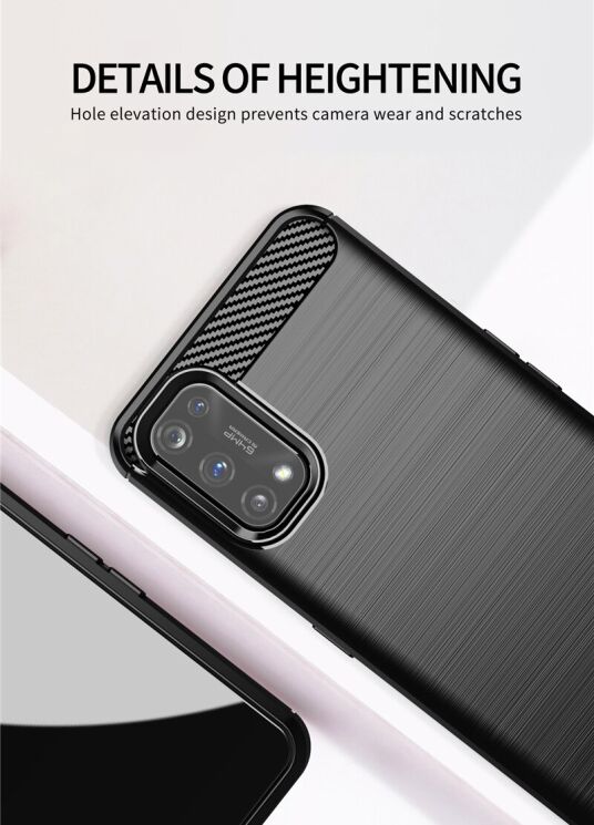 Защитный чехол UniCase Carbon для Realme 7 Pro - Blue: фото 5 из 9