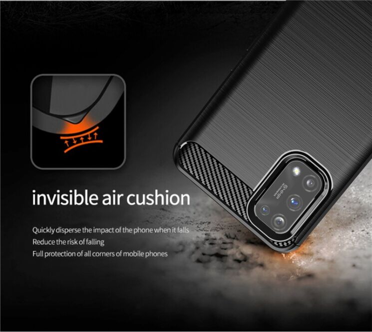 Защитный чехол UniCase Carbon для Realme 7 Pro - Blue: фото 9 из 9
