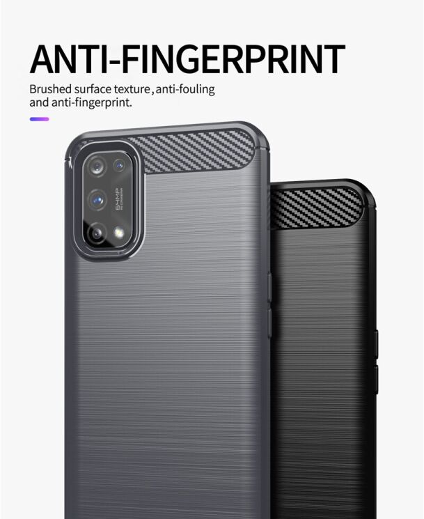 Защитный чехол UniCase Carbon для Realme 7 Pro - Blue: фото 7 из 9