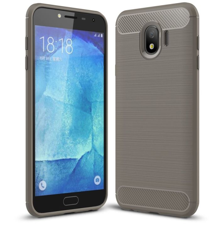 Защитный чехол UniCase Carbon для Samsung Galaxy J4 2018 (J400) - Grey: фото 1 из 8