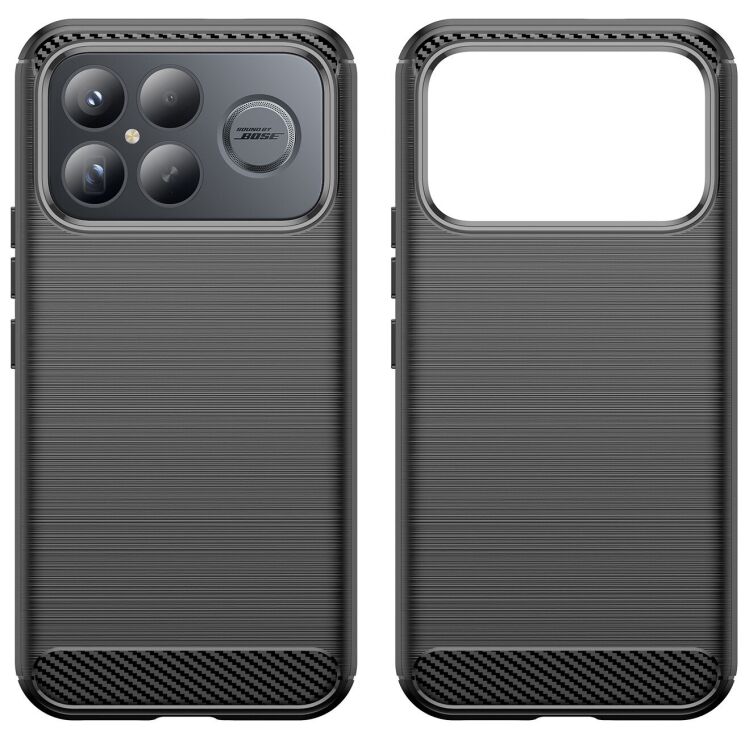 Захисний чохол UniCase Carbon для Xiaomi Poco F8 Ultra - Black: фото 2 з 8