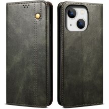 Защитный чехол UniCase Leather Wallet для Apple iPhone 15 - Green: фото 1 из 9