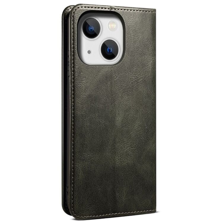 Защитный чехол UniCase Leather Wallet для Apple iPhone 15 - Green: фото 5 из 9