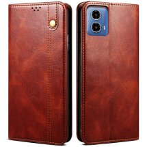 Защитный чехол UniCase Leather Wallet для Motorola Moto G35 - Brown: фото 1 из 7