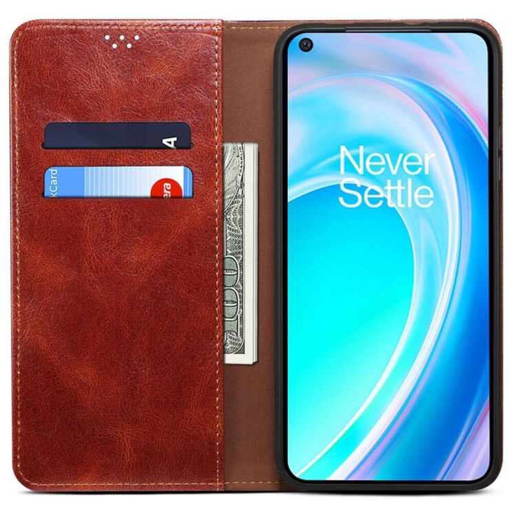 Чехол-книжка с кармашками UniCase Leather Wallet для OnePlus Nord CE 2 Lite - Brown: фото 4 из 18