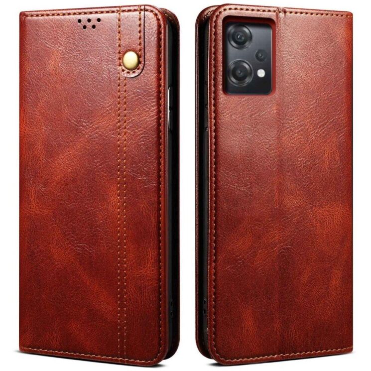 Чехол-книжка с кармашками UniCase Leather Wallet для OnePlus Nord CE 2 Lite - Brown: фото 1 из 18