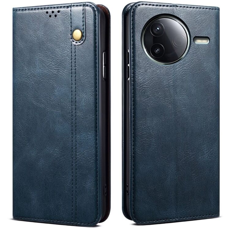 Защитный чехол UniCase Leather Wallet для Xiaomi Poco F7 Ultra - Blue: фото 1 из 7