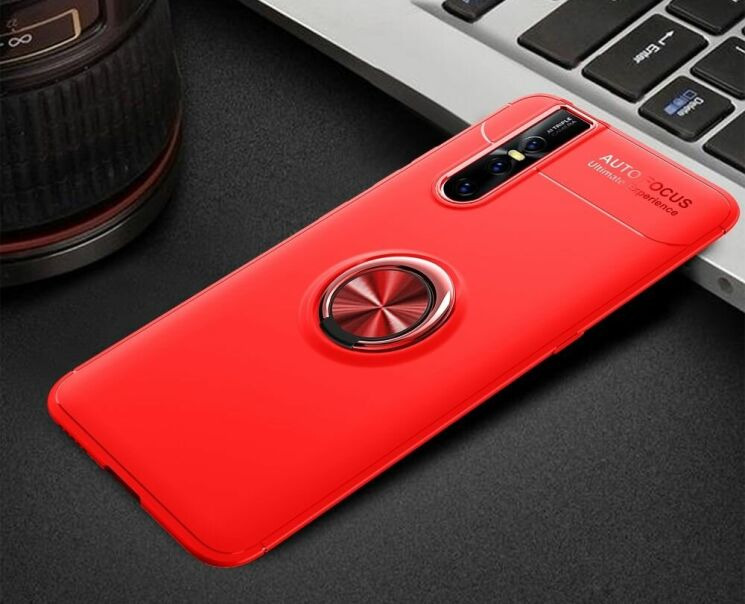 Чехол с магнитным кольцом UniCase Magnetic Ring для VIVO V15 Pro - Red: фото 2 из 12