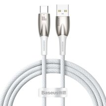 Кабель Baseus Glimmer Series USB to Type-C (100W, 5A, 1m) CADH00040 - White: фото 1 з 27