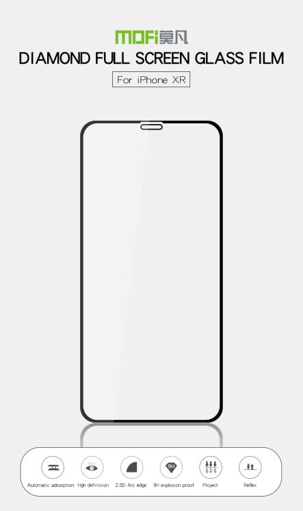 Защитное стекло MOFI 9H Full Cover Glass для Apple iPhone XR / iPhone 11 - Black: фото 2 из 8