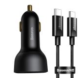 Автомобільний зарядний пристрій Baseus Superme PPS 100W + кабель Type-C to Type-C (1m) TZCCZX-01 - Black (923219B)
