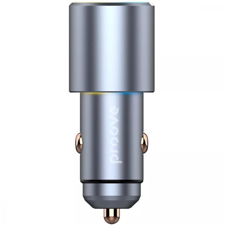 Автомобільний зарядний пристрій Proove Double Energy 50W (Type-C + Type-C) - Metal Gray: фото 4 з 5