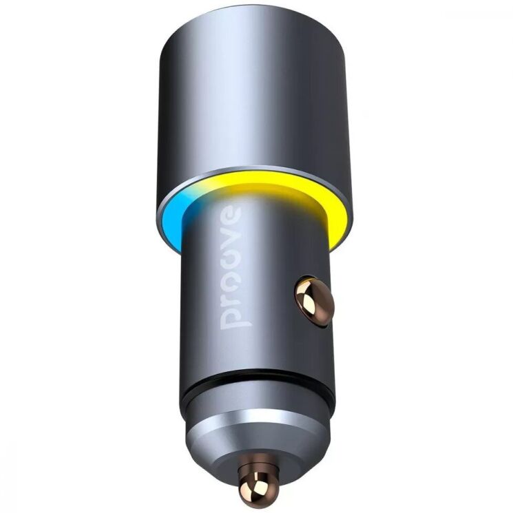Автомобільний зарядний пристрій Proove Double Energy 50W (Type-C + Type-C) - Metal Gray: фото 3 з 5