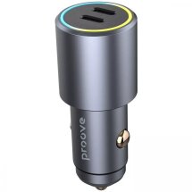 Автомобільний зарядний пристрій Proove Double Energy 50W (Type-C + Type-C) - Metal Gray: фото 1 з 5