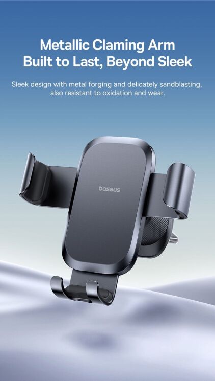 Автомобильный держатель Baseus Metal Age Go Gravity Car Mount (C4047870) - Grey: фото 11 из 24