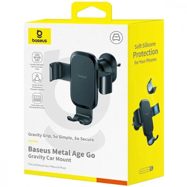 Автомобильный держатель Baseus Metal Age Go Air Outlet Car Mount (C40478701123-00) - Black (982716B) Автомобильный держатель Baseus Metal Age Go Air Outlet Car Mount (C40478701123-00) - Black: фото 3 из 25