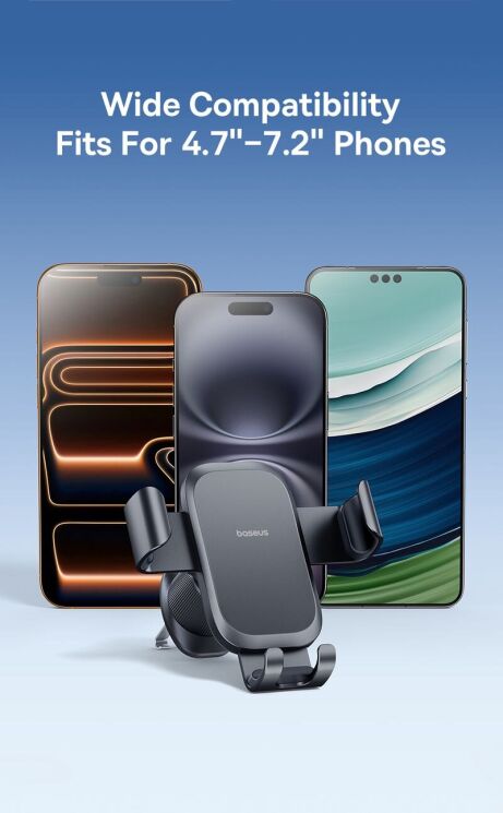 Автомобильный держатель Baseus Metal Age Go Gravity Car Mount (C4047870) - Grey: фото 16 из 24
