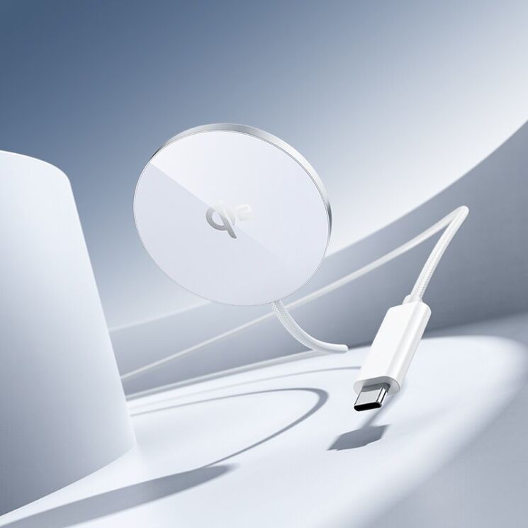 Беспроводное зарядное устройство Hoco CW63 Qi2 Magnetic (15W) - White: фото 8 из 9