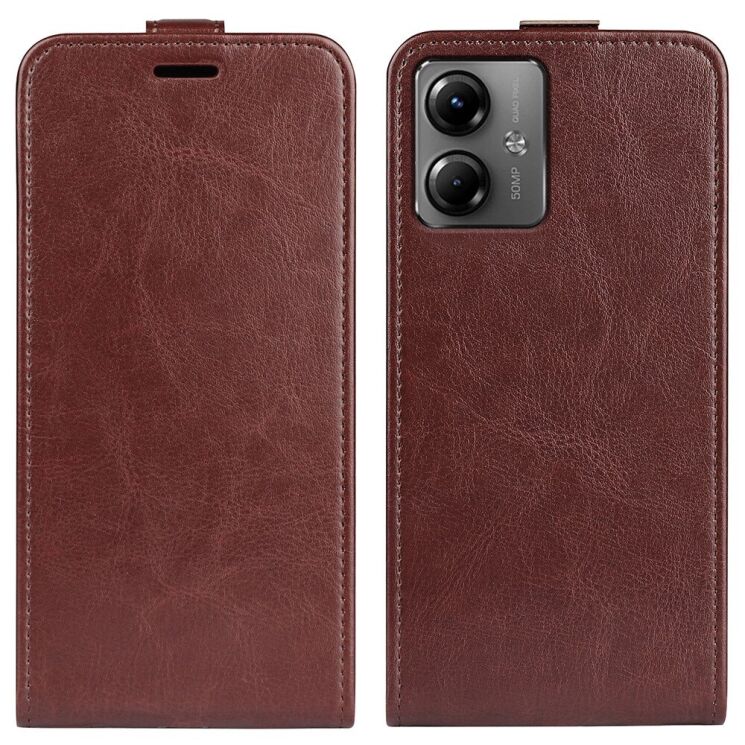 Чехол Deexe Flip Case для Motorola Moto G14 - Brown: фото 1 из 7