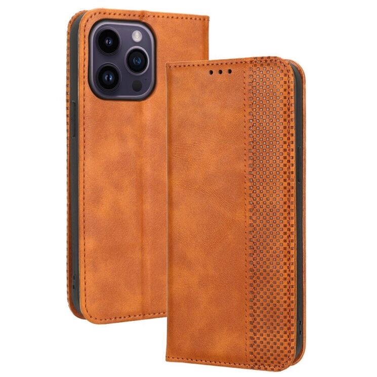 Чохол Deexe Retro Style для Apple iPhone 14 Pro Max - Brown: фото 1 з 11